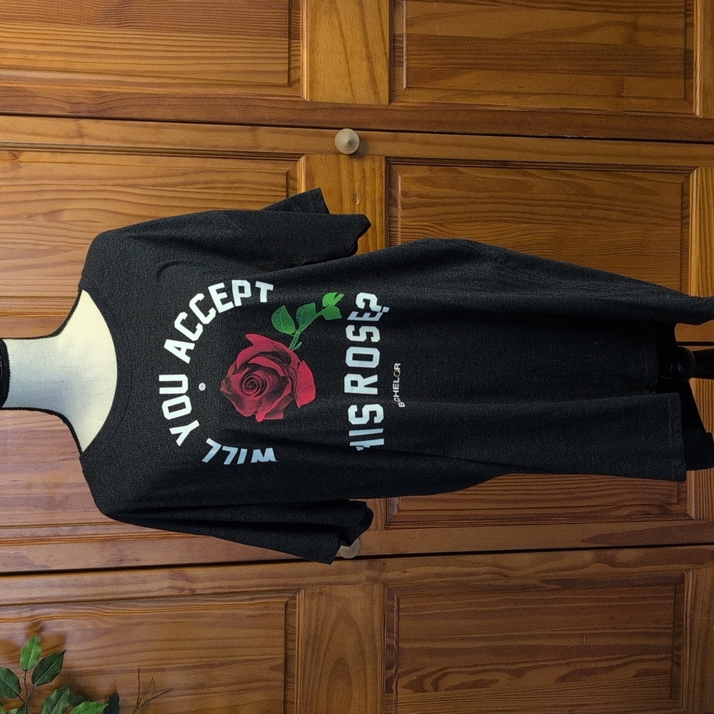 The Bachelor Will You Accept this Rose Sleep Shirt Dress Black XL